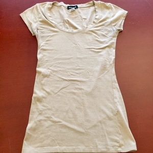 Wet Seal Cream/Beige Stretchy Tee Size S